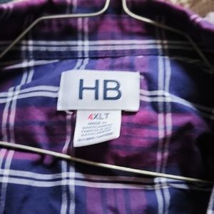 Long sleeve button down plaid shirt